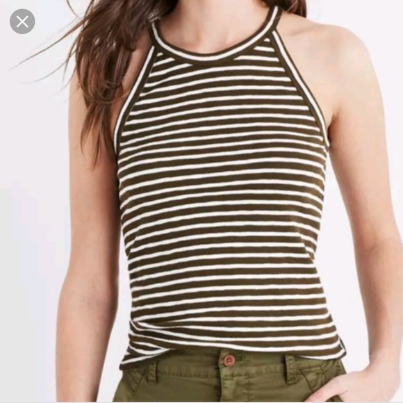 Madewell Tops - Madewell Timeoff Tank - Blue/White stripe